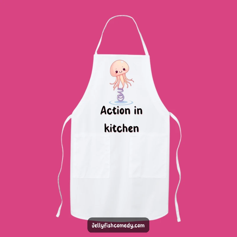 Funny Bouncing Jellyfish Apron: Springy Kitchen Fun, Unique Cooking Gift