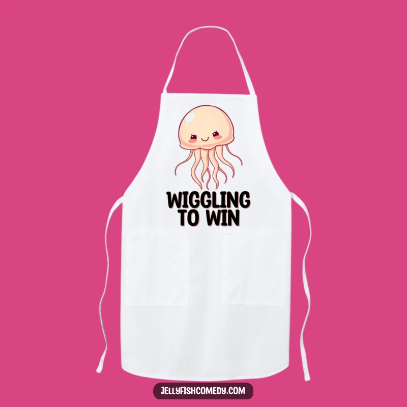 Funny Determined Jellyfish Apron: Cook with Motivational Humor!