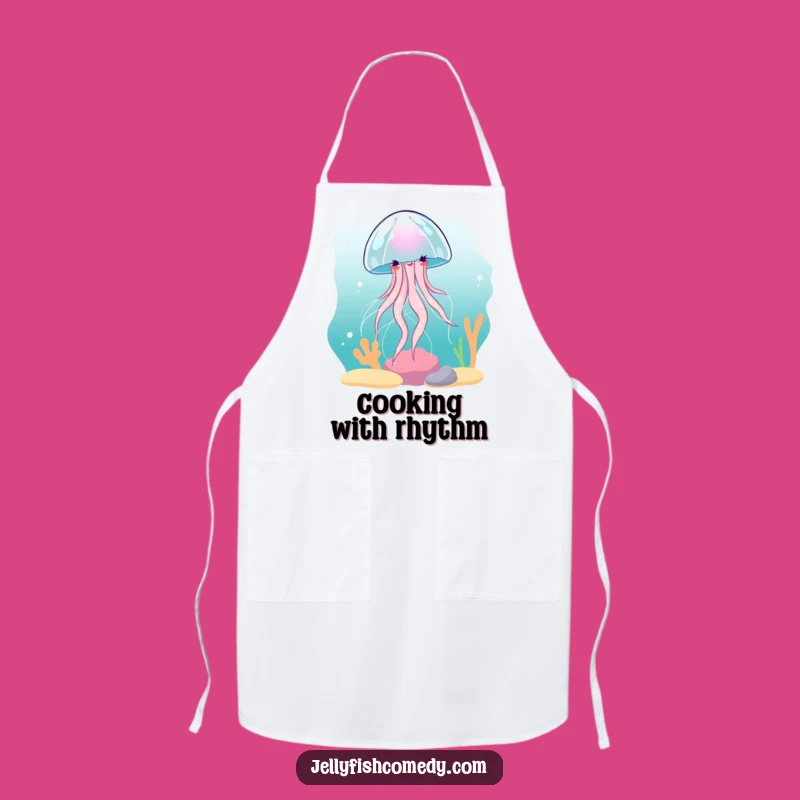 Funny Jellyfish Current Spin Apron: Graceful Kitchen Wear for a Serene Cook