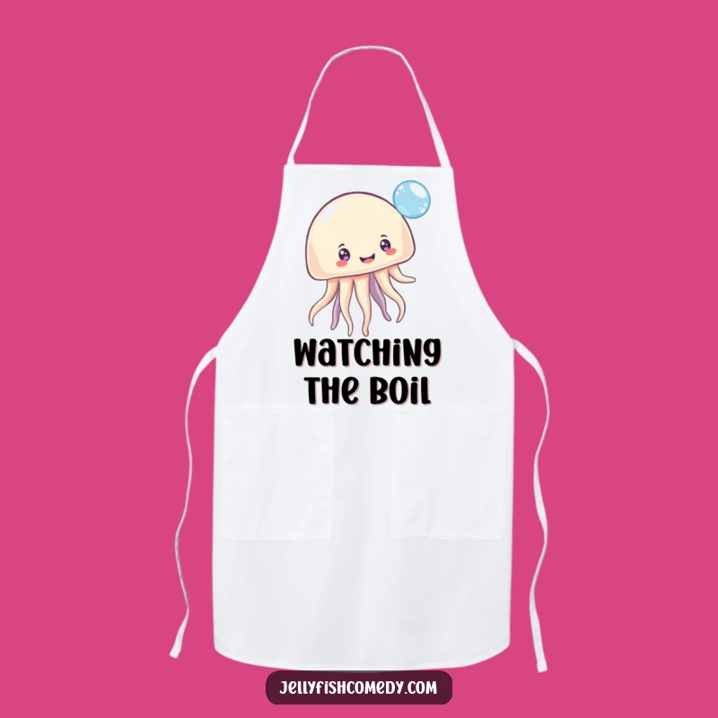 Funny Jellyfish Kitchen Apron: Playful Bubble Bounce Cooking Humor