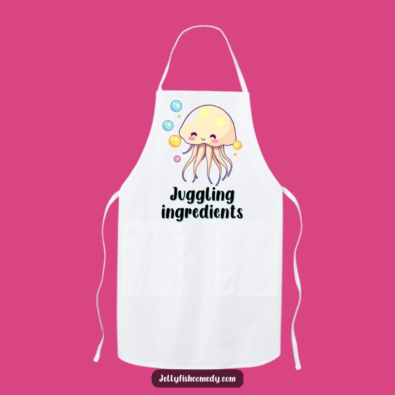 Funny Juggling Jellyfish Apron - Kitchen Glowing Orb Chef Gift