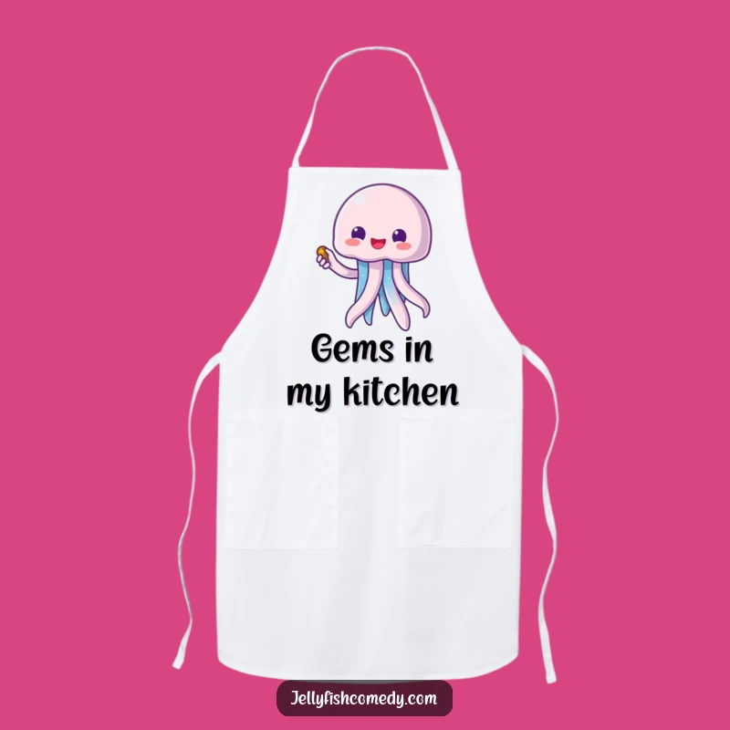 Funny Kawaii Jellyfish Treasure Chef Apron - Cook Up Some Laughs!