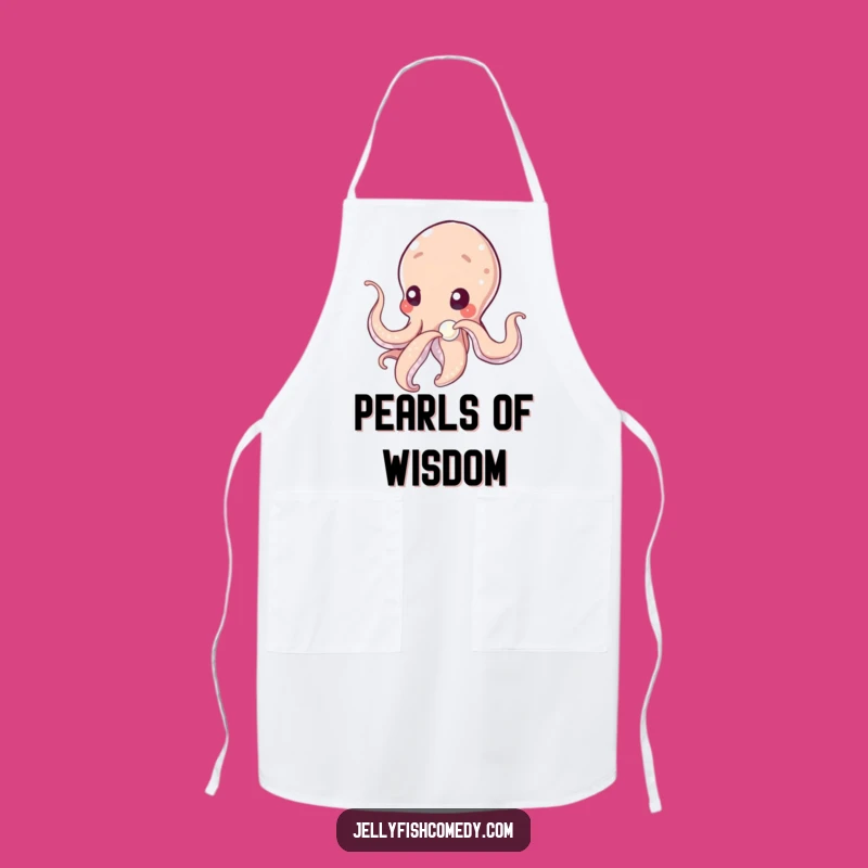Funny Tentacled Being Pearl Apron, Curious Kitchen Gift