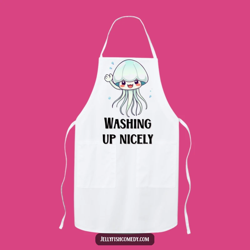 Funny Waving Jellyfish Apron: Cook with Aquatic Splash and Fun