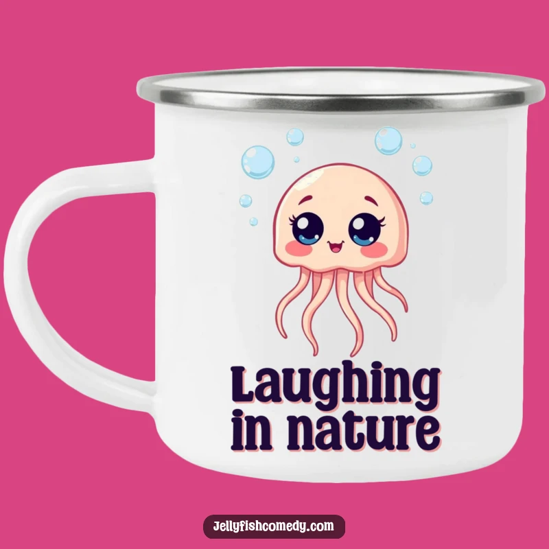 Funny Giggle Jellyfish Camping Mug - Sip Smiles By The Fire