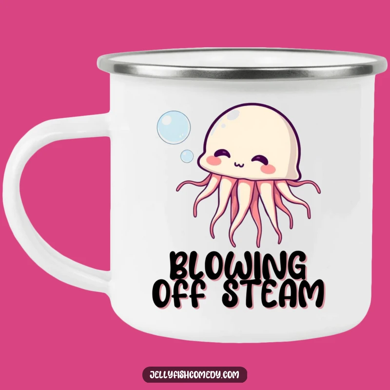 Funny Jellyfish Bubble Camping Mug: Durable Cartoon Mug for Bubbly Adventures