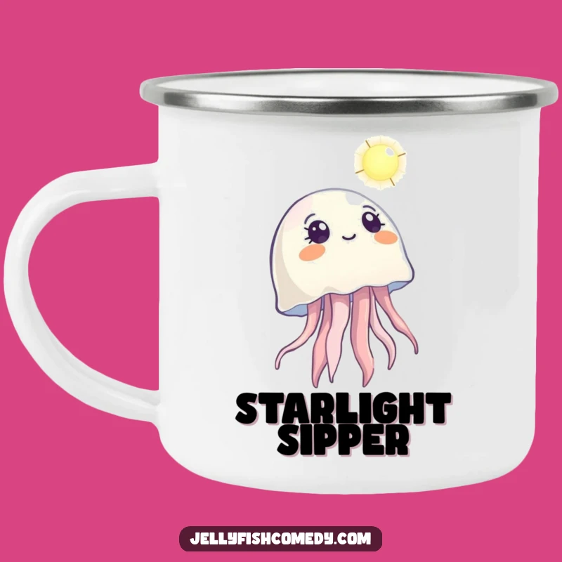 Funny Jellyfish Wonder Camping Mug: Outdoor Contemplation Under the Stars