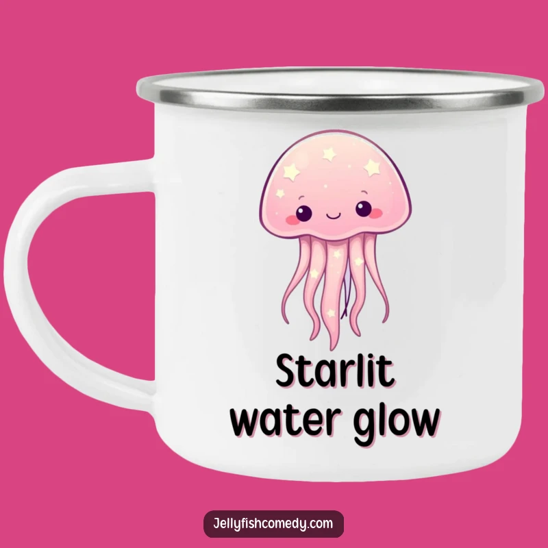 Funny Starry Jellyfish Camping Mug - Kawaii Celestial Ocean Creature Cup