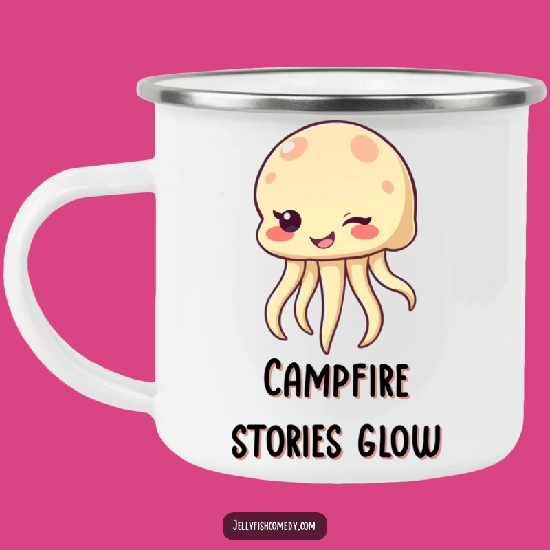 Funny Winking Jellyfish Camping Mug: Outdoor Mischief & Adventure Gift