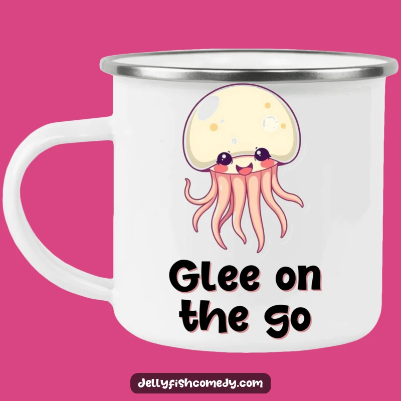 Funny Kawaii Jellyfish Camping Mug: Giggling Warmth, Perfect Outdoor Humorous Gift