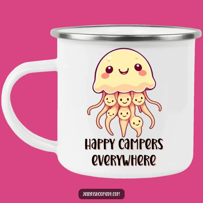 Funny Kawaii Jellyfish Camping Mug: Smiles on the Trail!