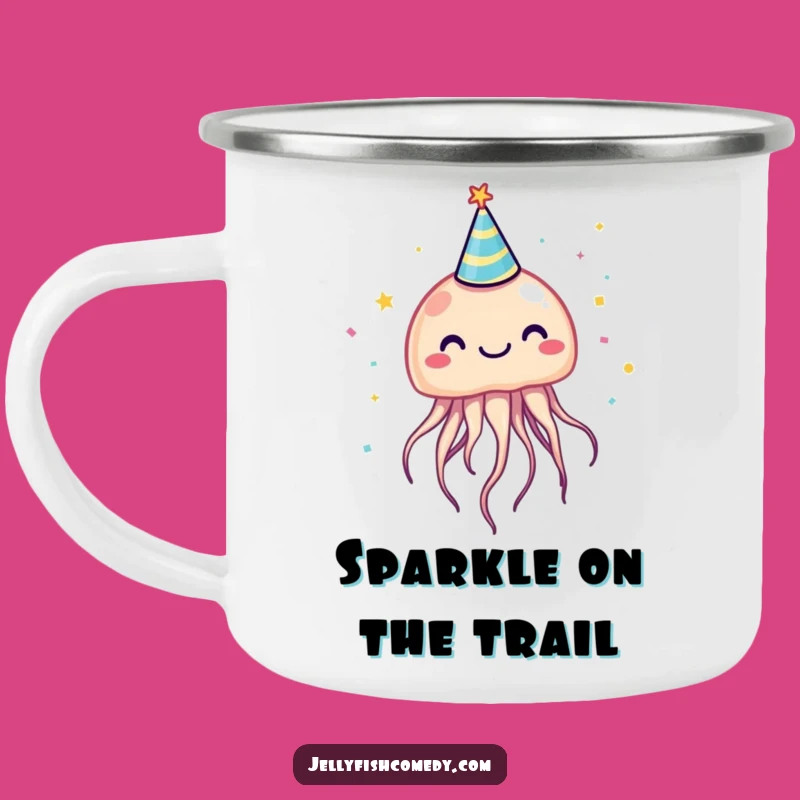 Funny Jellyfish Party Hat Camping Mug: Your Hilarious Companion for Outdoor Adventures