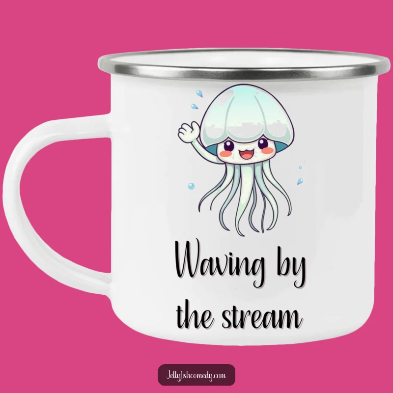 Funny Waving Jellyfish Camping Mug: Your Hydration Companion