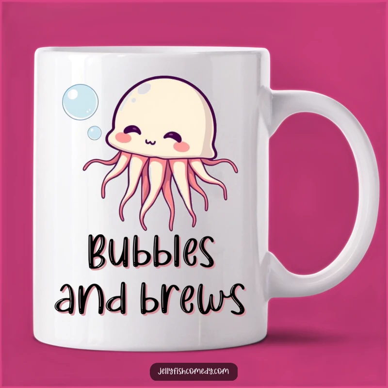 Funny Jellyfish Bubble Mug: Hilarious Cartoon Gift for a Laughing, Playful Person