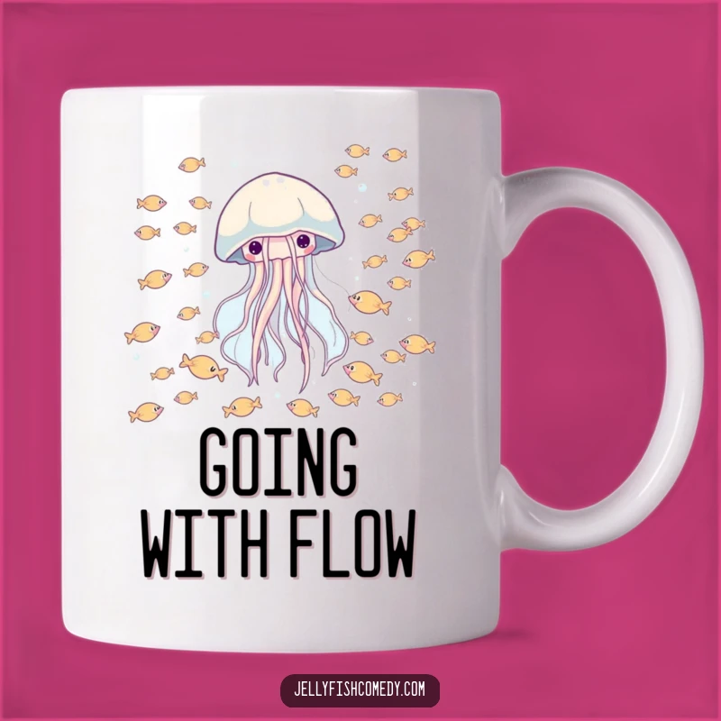 Funny Jellyfish Fish Mug: Joyful Ocean Scene for Humorous Gifts