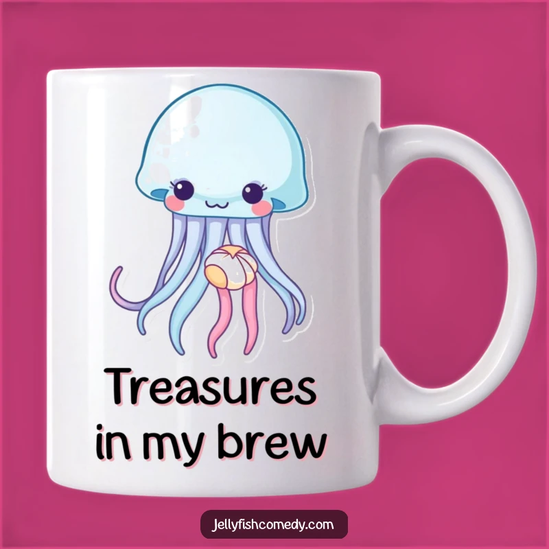 Funny Jellyfish Seashell Mug: Sweet Sea Creature Gift for Beach Lovers