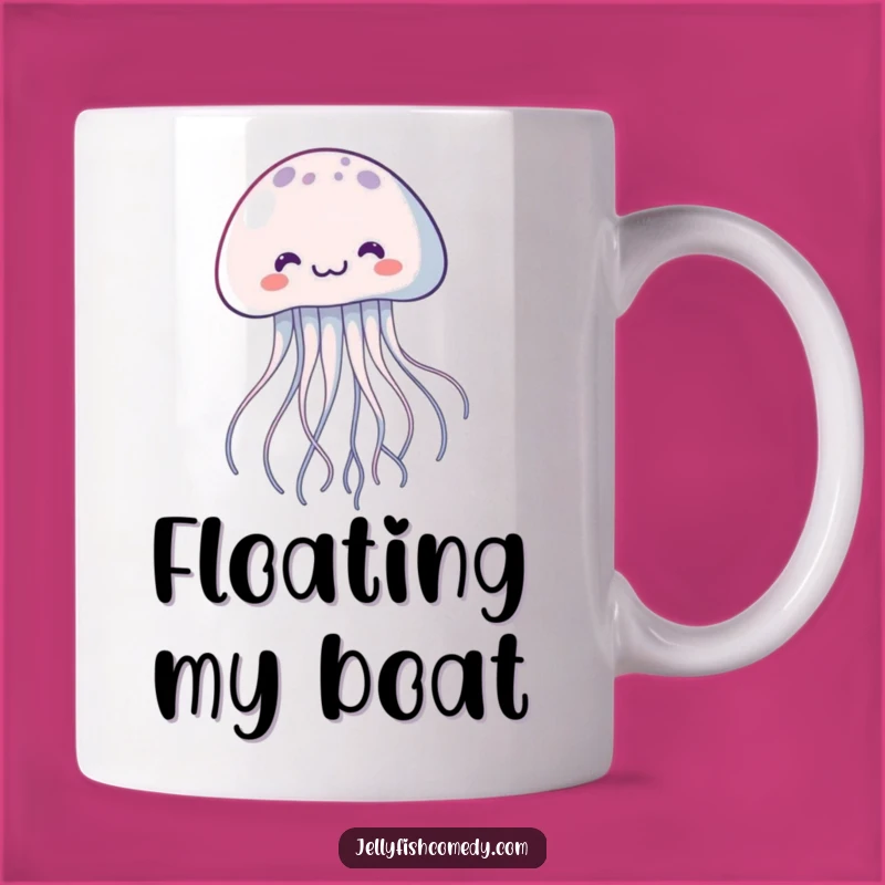 Funny Kawaii Jellyfish Mug: Joyful Floating Creature Makes a Perfect Funny Gift