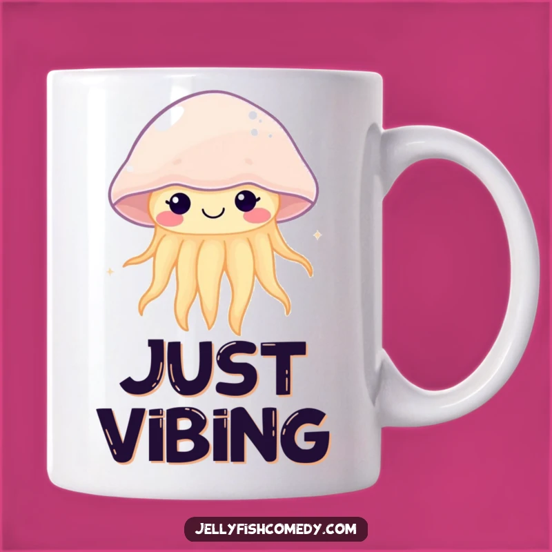 Funny Kawaii Jellyfish Pulsing Mug: Adorable Underwater Humor Gift