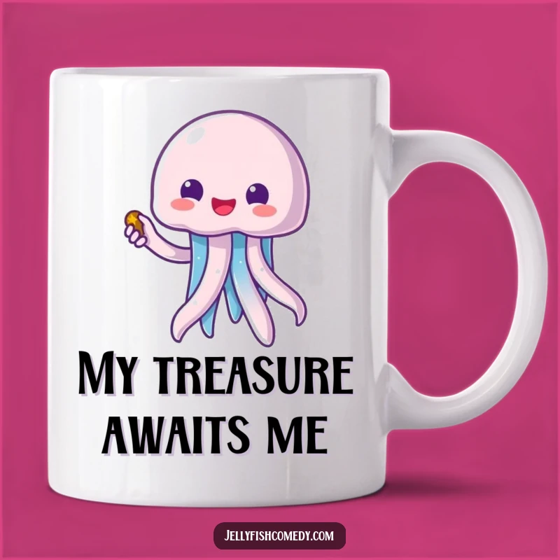 Funny Kawaii Jellyfish Treasure Hunter Mug - Perfect Gift for Ocean Lovers