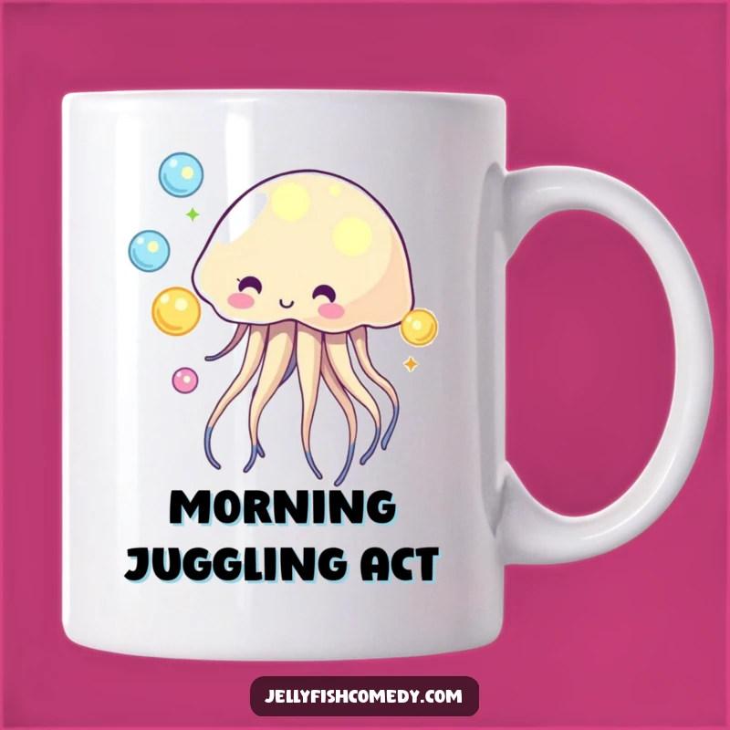 Funny Juggling Jellyfish Mug - Glowing Orb Undersea Magic Gift