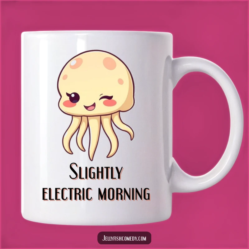 Funny Winking Jellyfish Mug: Mischievous Sea Creature Gift for Jokers