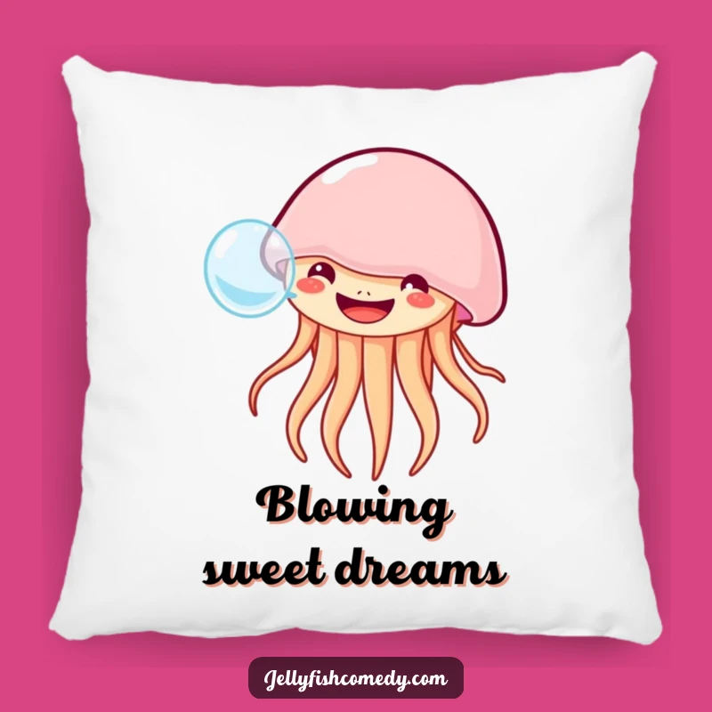 Funny Grinning Jellyfish Pillow: Cozy Comfort with Joyful Ocean Humor!
