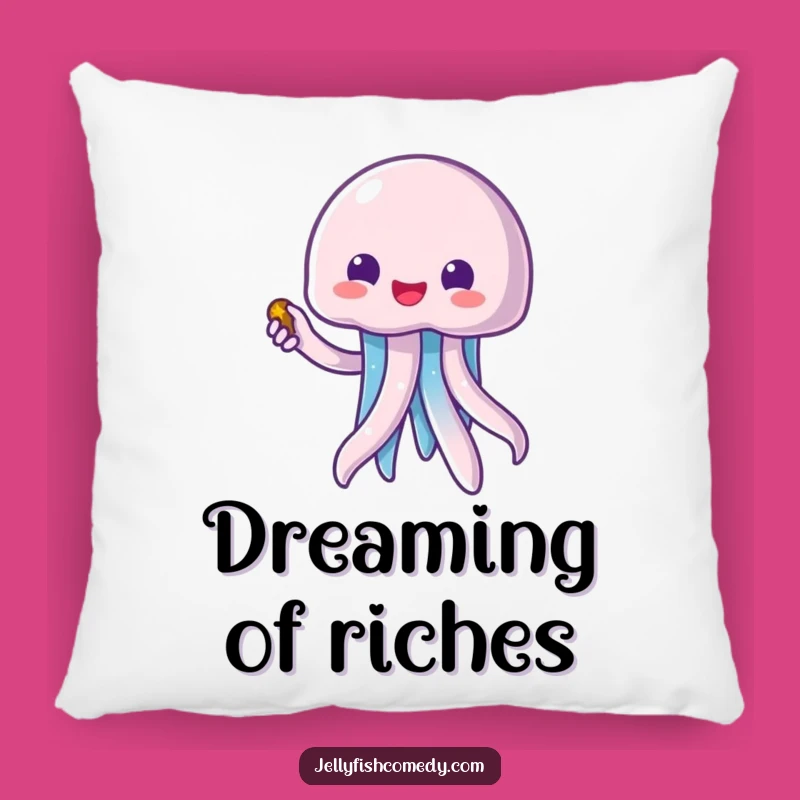 Funny Kawaii Jellyfish Treasure Pillow - Comfy & Humorous Home Decor
