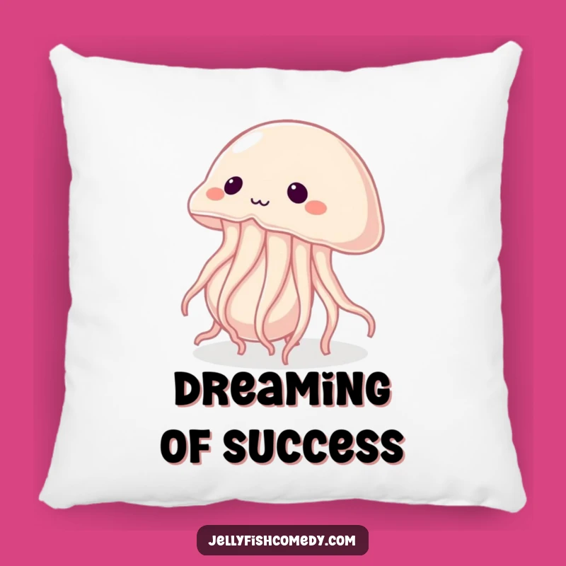 Funny Determined Jellyfish Pillow: Comfort and Motivation Combined