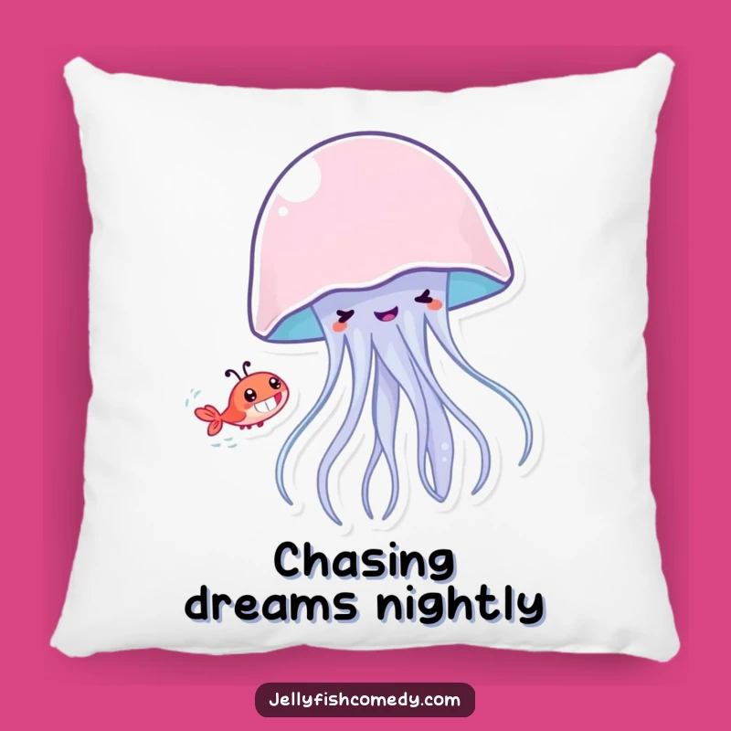 Funny Jellyfish Shrimp Chase Pillow - Comfy & Cute Home Accent