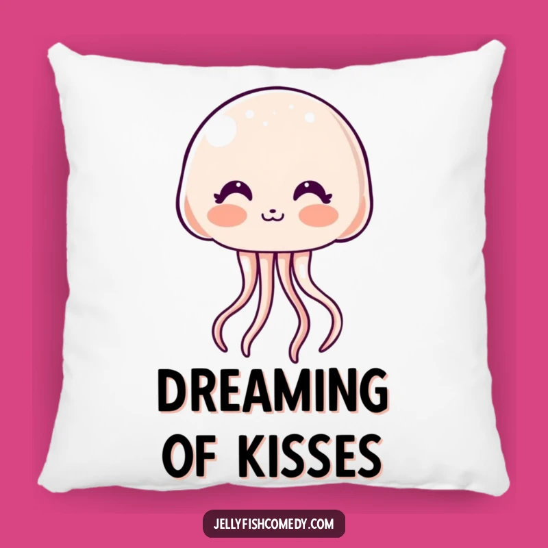 Funny Kawaii Jellyfish Pillow: Kiss & Blush Comfort Humor