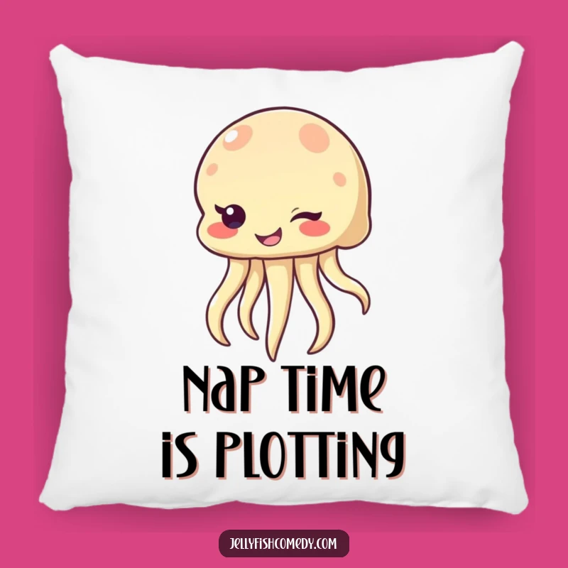 Funny Winking Jellyfish Pillow: Comfy & Cheeky Sea Creature Accent Gift