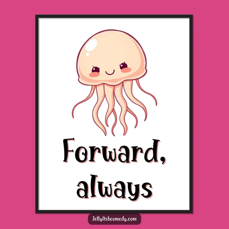 Funny Determined Jellyfish Digital Art: Motivational Print, Instant Download!