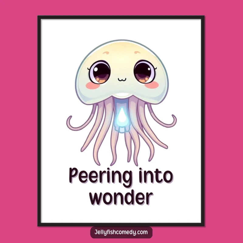 Funny Curious Jellyfish Digital Art: Instant Wonder-Filled Decor for Walls!