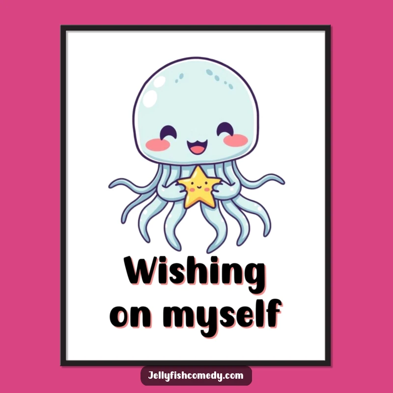 Funny Jellyfish Star Digital Art: Celestial Printable Decor