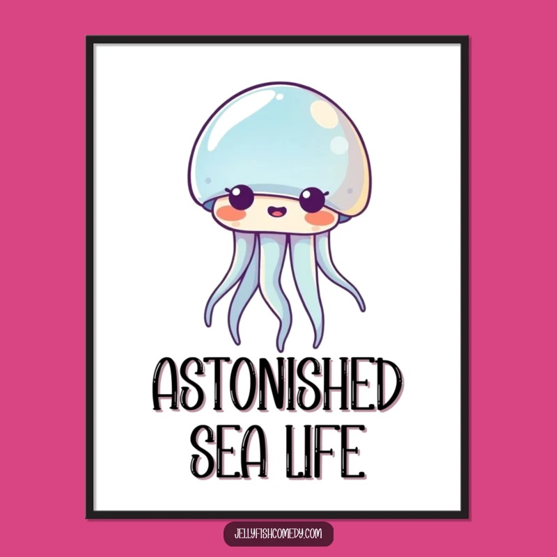Funny Kawaii Jellyfish Digital Art: Surprised Face, Instant Humorous Download