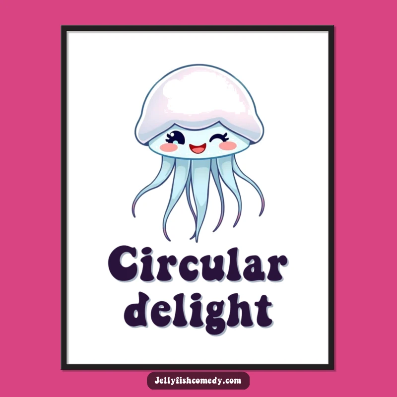 Funny Winking Jellyfish Digital Art Print - Instant Playful Charm For Walls