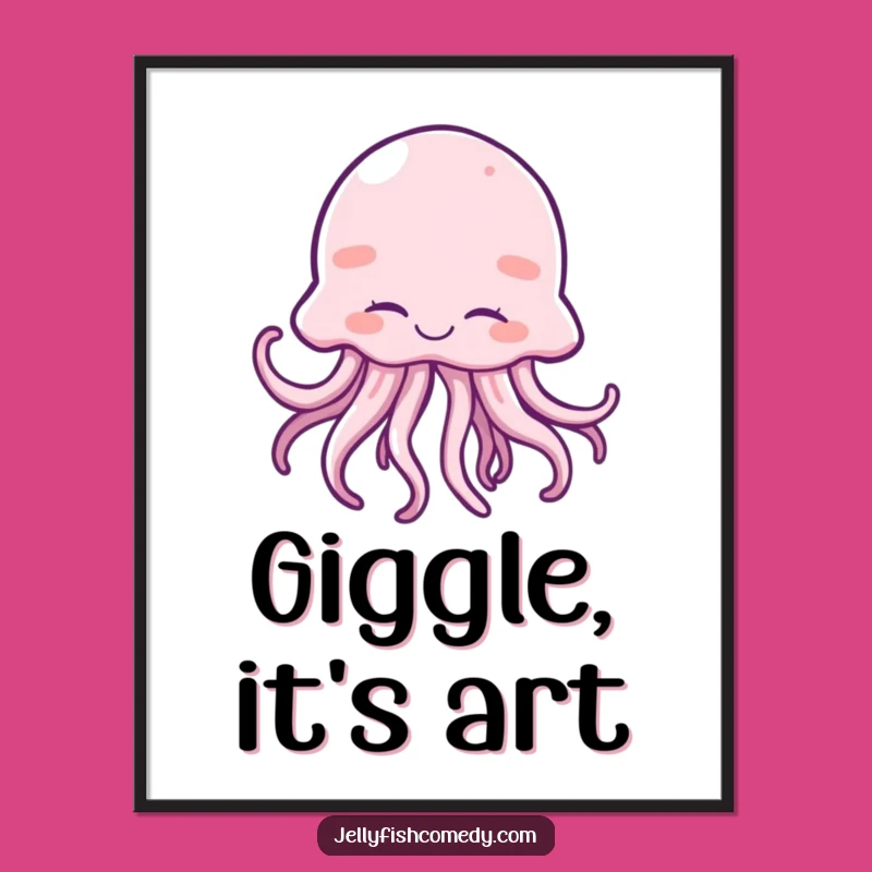 Funny Giggling Jellyfish Digital Art - Joyful Wiggles Wall Decor Gift