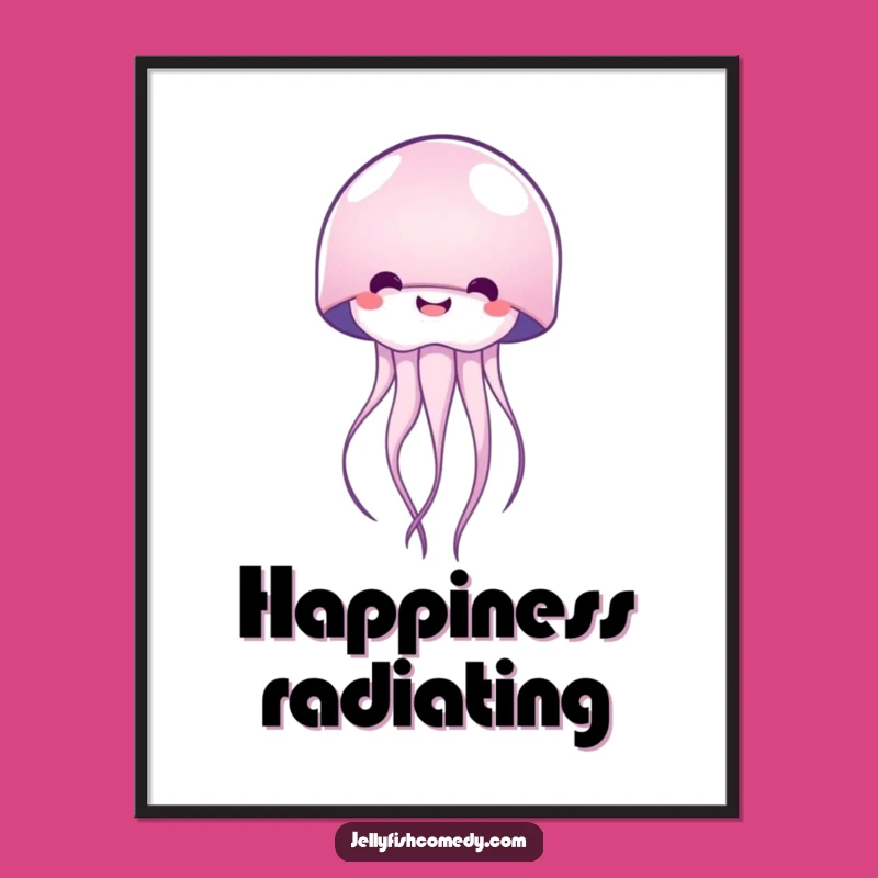 Funny Happy Jellyfish Digital Art: Instant Joyful Ocean Decor