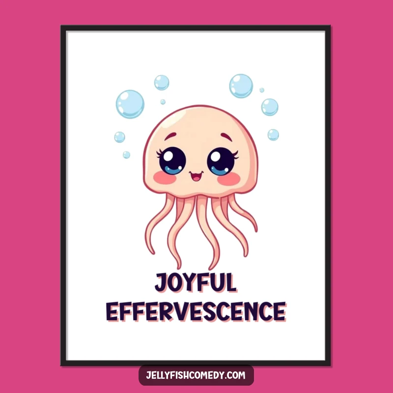 Funny Giggle Jellyfish Digital Art Print - Instant Bubbly Joy For Your Walls
