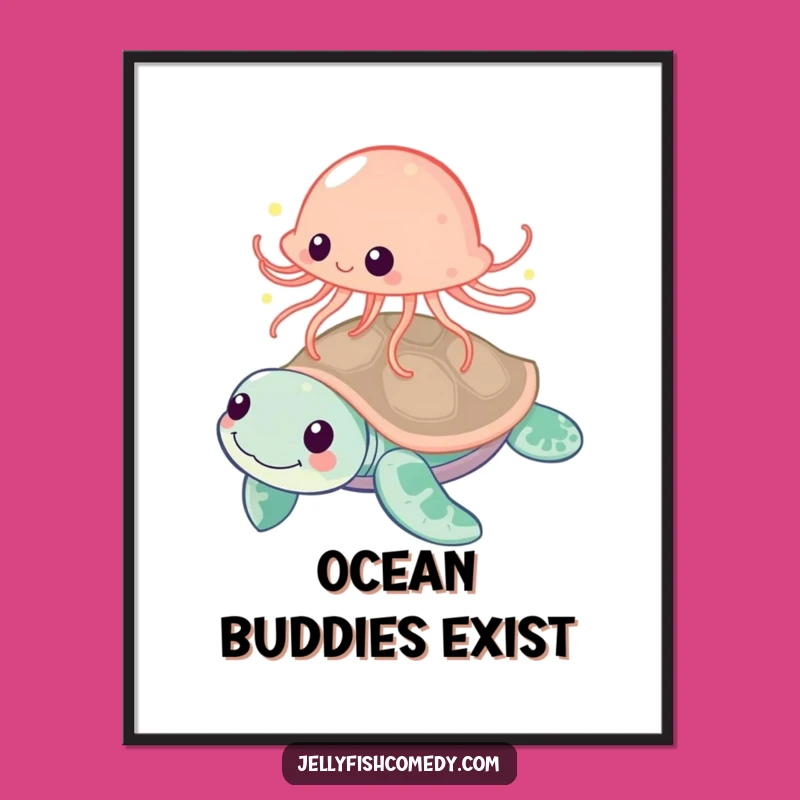 Funny Playful Jellyfish Digital Art: Instant Fun Decor for Your Walls!