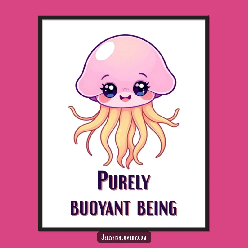 Funny Kawaii Jellyfish Digital Print: Instant Ocean Joy!