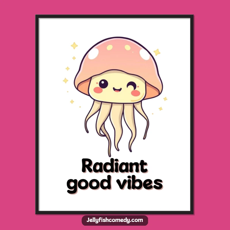 Kawaii Jellyfish Twinkling Digital Art - Instant Magical Wall Decor