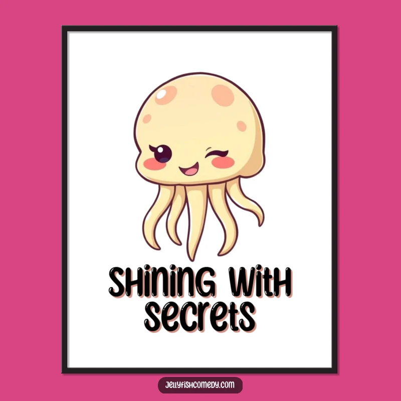 Funny Winking Jellyfish Digital Art: Instant Mischief Downloadable Gift