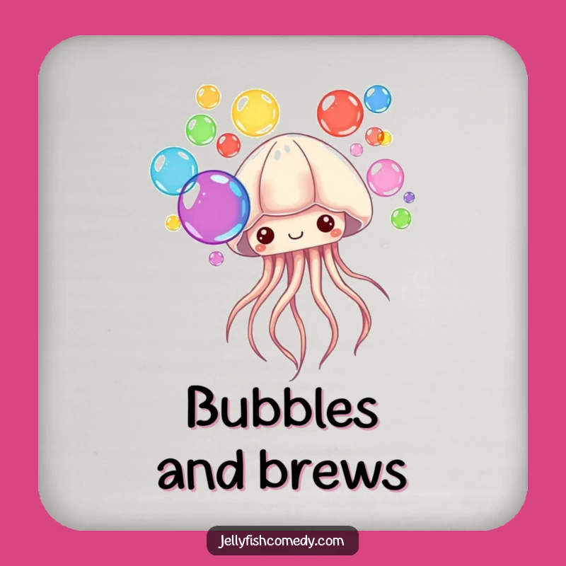 Funny Bubble Jellyfish Drink Coasters: Colorful Protection, Whimsical Decor, Funny Gift