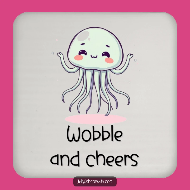 Funny Dancing Jellyfish Drink Coaster - Silly Wobbly Table Gift