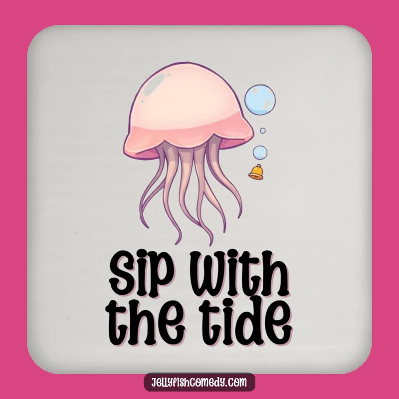 Funny Jellyfish Bubble Bounce Coaster: Protect Surfaces with Sea Creature Humor