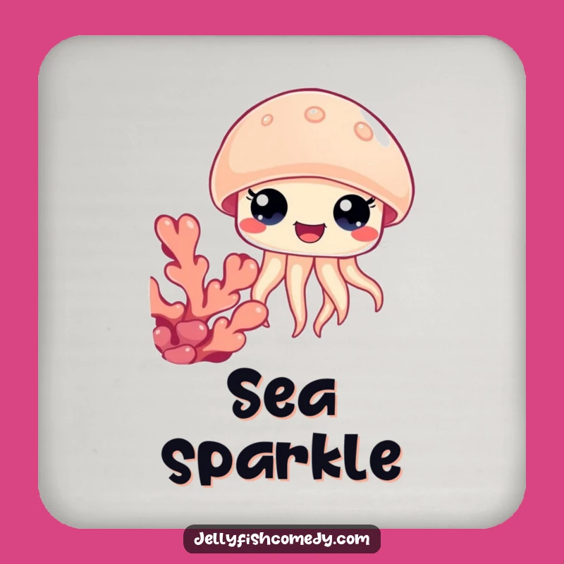 Funny Jellyfish Coral Coaster: Happy Eyes Peeking for Table Protection