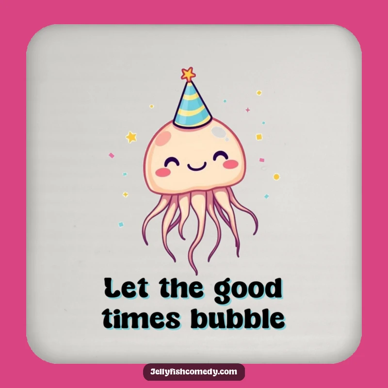 Funny Jellyfish Party Hat Coasters: Protect Surfaces with Hilarious Aquatic Style