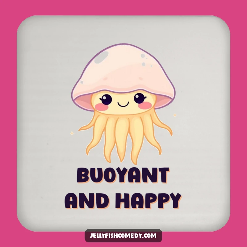 Funny Kawaii Jellyfish Pulsing Coaster: Protect Surfaces Humorously