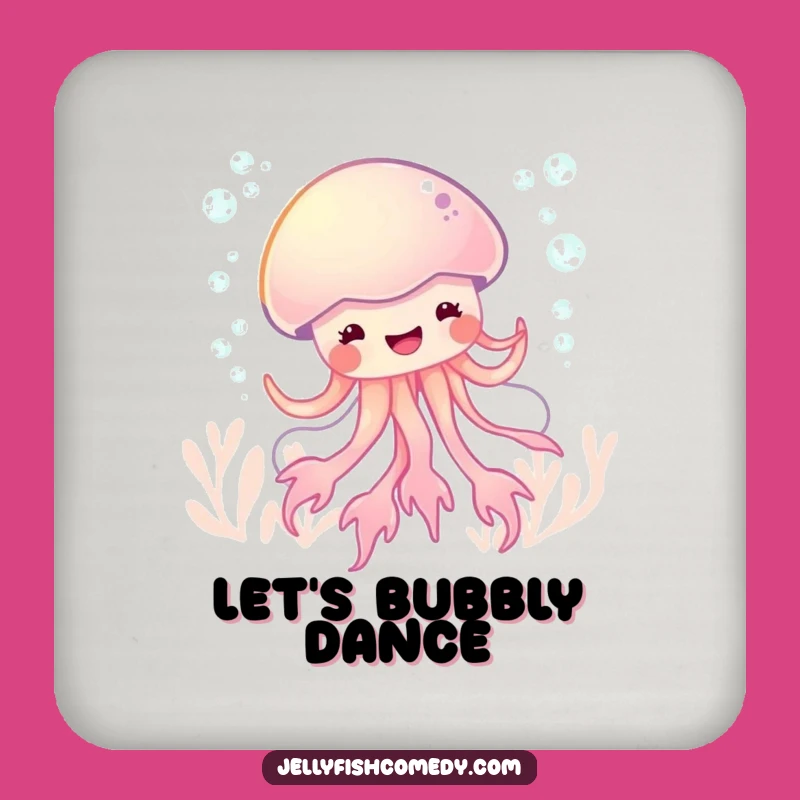 Funny Set of Glee Jellyfish Dance Coasters, Bubbly Sea Creature Drink Set, Gift Idea